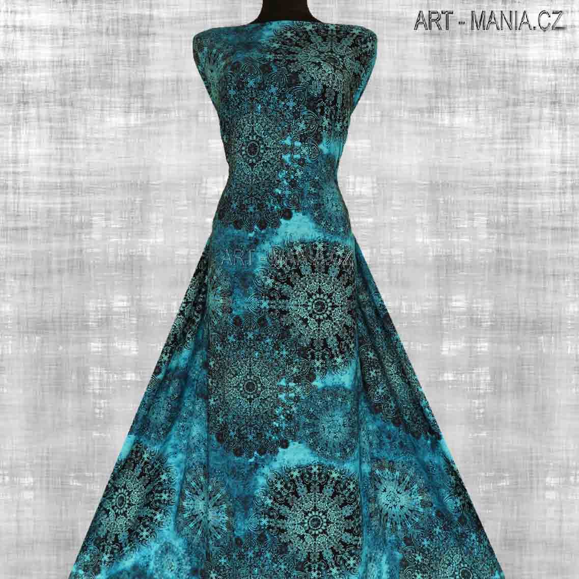 501004J Jednolícní úplet viskóza/elastan, šíře 170cm, gramáž 230g/m2, DIGITÁLNÍ TISK