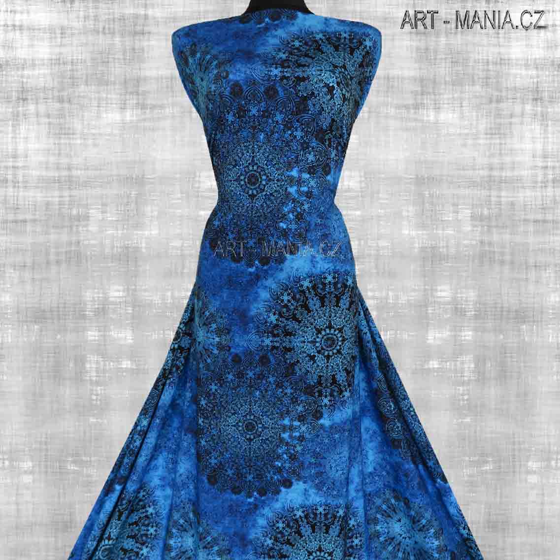 501004C Jednolícní úplet viskóza/elastan, šíře 170cm, gramáž 230g/m2, DIGITÁLNÍ TISK