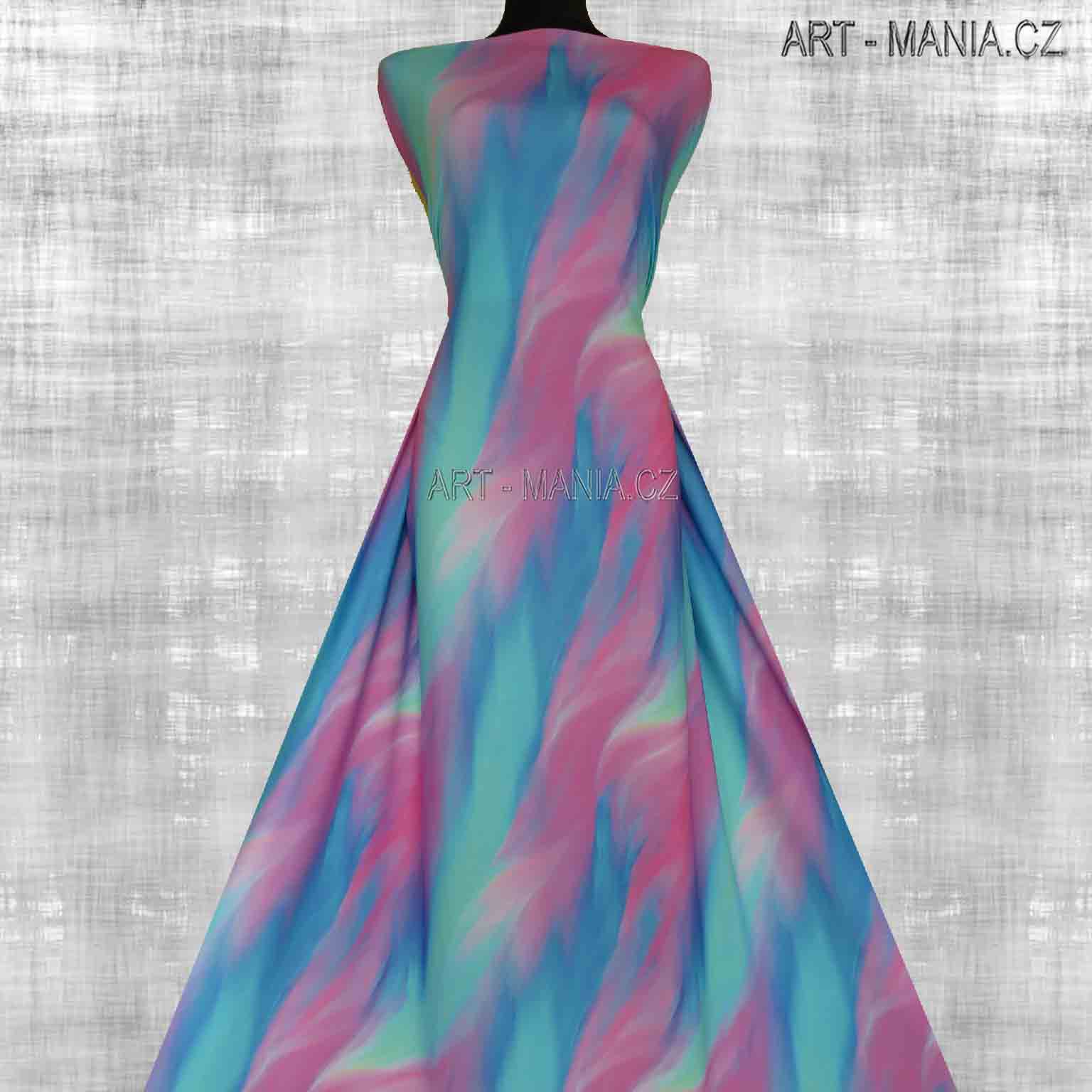 503002A Jednolícní úplet viskóza/elastan, šíře 167cm, gramáž 230g/m2, DIGITÁLNÍ TISK