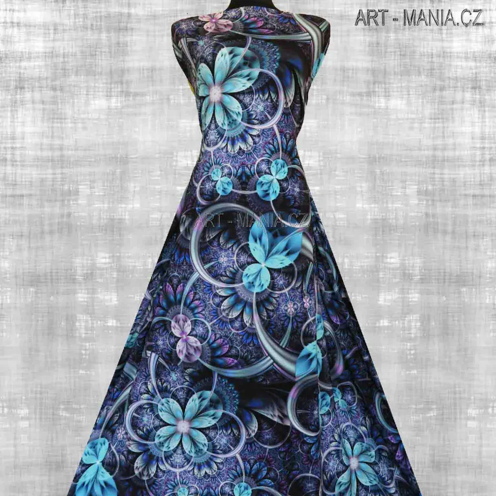 502002E Jednolícní úplet viskóza/elastan, šíře 167cm, gramáž 230g/m2, DIGITÁLNÍ TISK