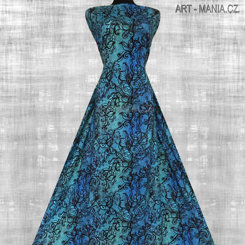 505005A Jednolícní úplet viskóza/elastan, šíře 168cm, gramáž 230g/m2, DIGITÁLNÍ TISK