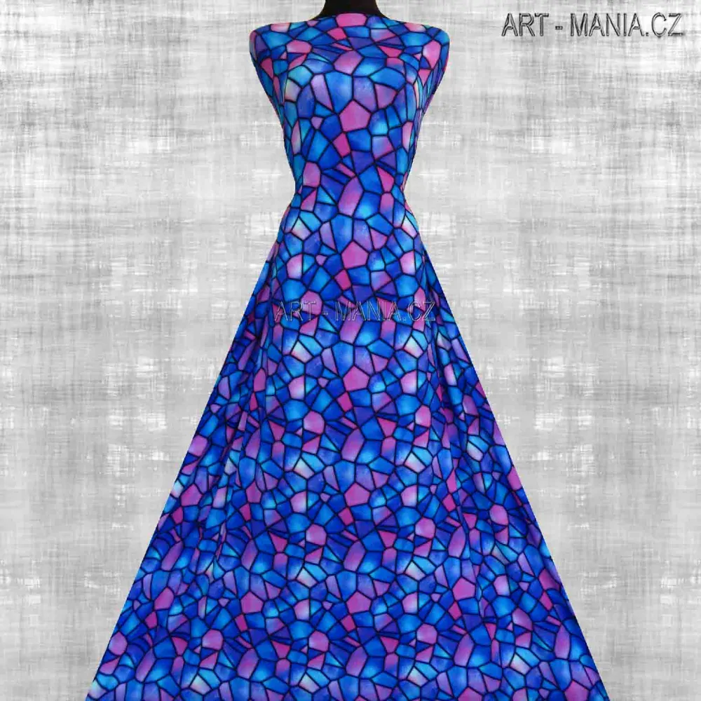 506009A Jednolícní úplet viskóza/elastan, šíře 167cm, gramáž 230g/m2, DIGITÁLNÍ TISK