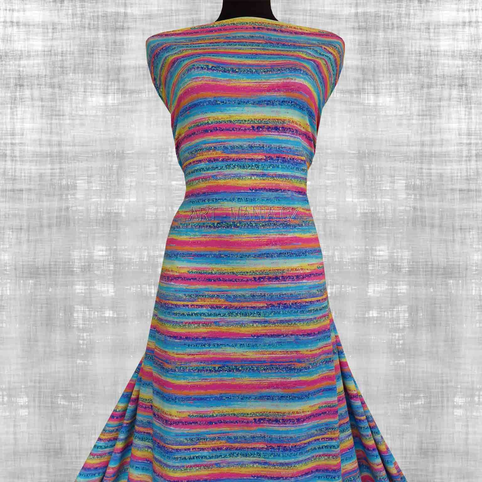 510001A Jednolícní úplet viskóza/elastan, šíře 170cm, gramáž 230g/m2, DIGITÁLNÍ TISK