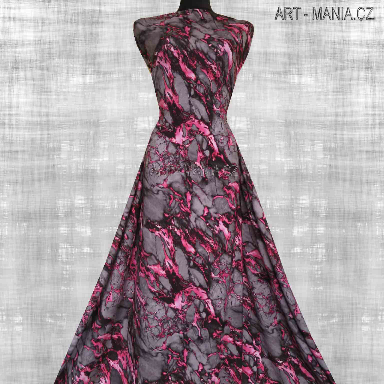 503004B Jednolícní úplet viskóza/elastan, šíře 167cm, gramáž 230g/m2, DIGITÁLNÍ TISK