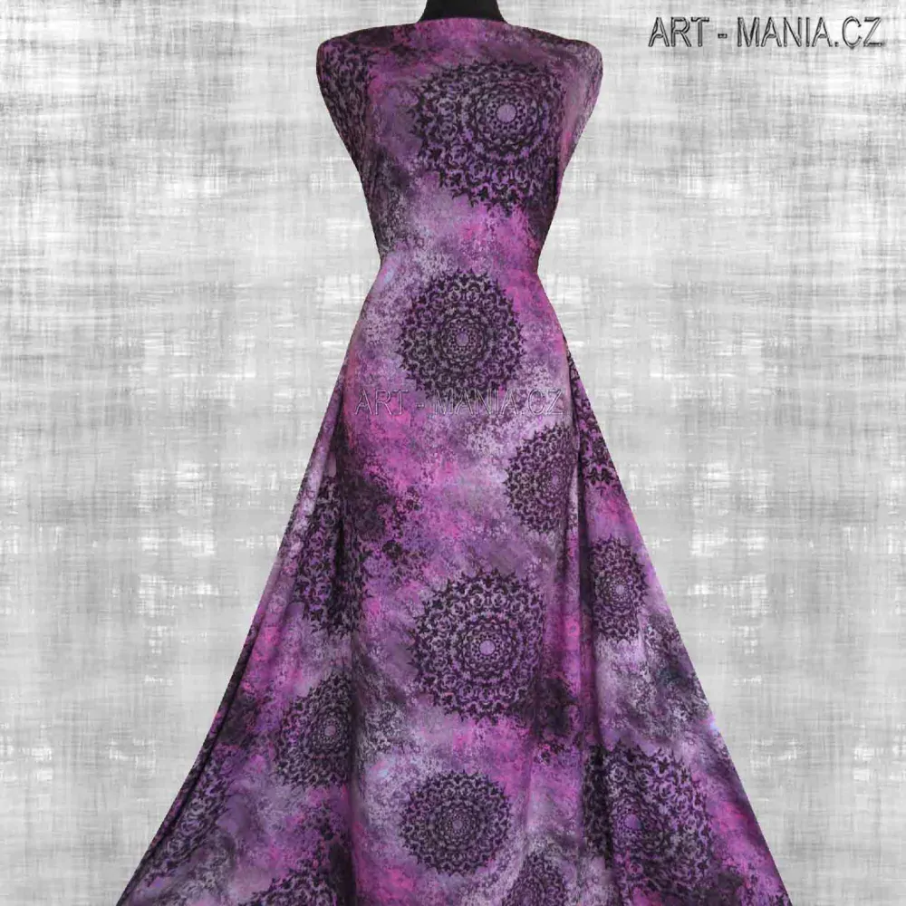 501006D Jednolícní úplet viskóza/elastan, šíře 170cm, gramáž 230g/m2, DIGITÁLNÍ TISK