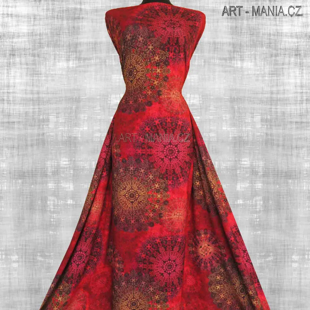 501001A Jednolícní úplet viskóza/elastan, šíře 170cm, gramáž 230g/m2, DIGITÁLNÍ TISK