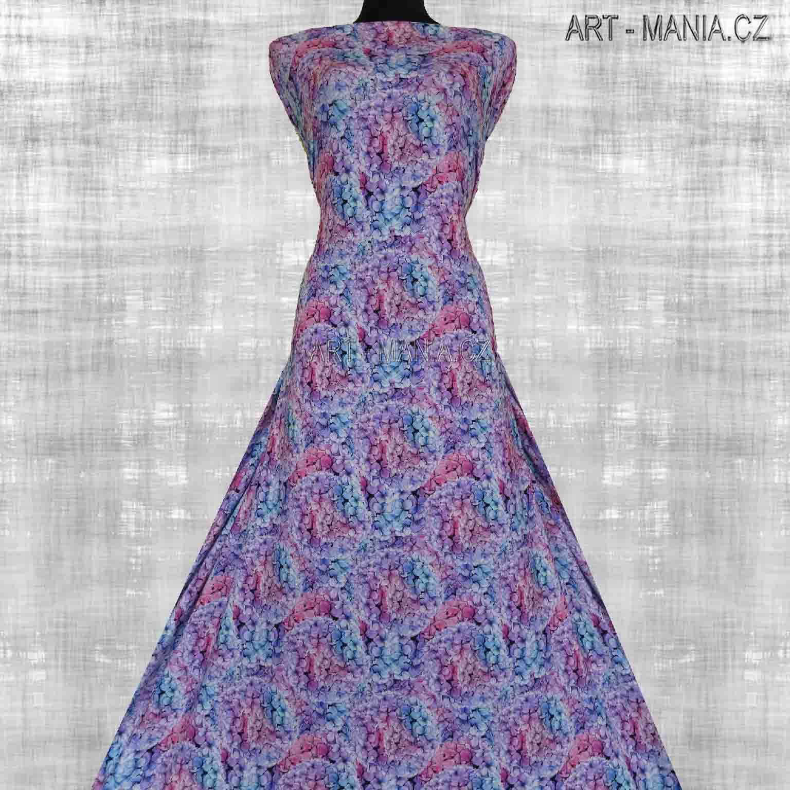 525006A Jednolícní úplet viskóza/elastan, šíře 167cm, gramáž 230g/m2, DIGITÁLNÍ TISK