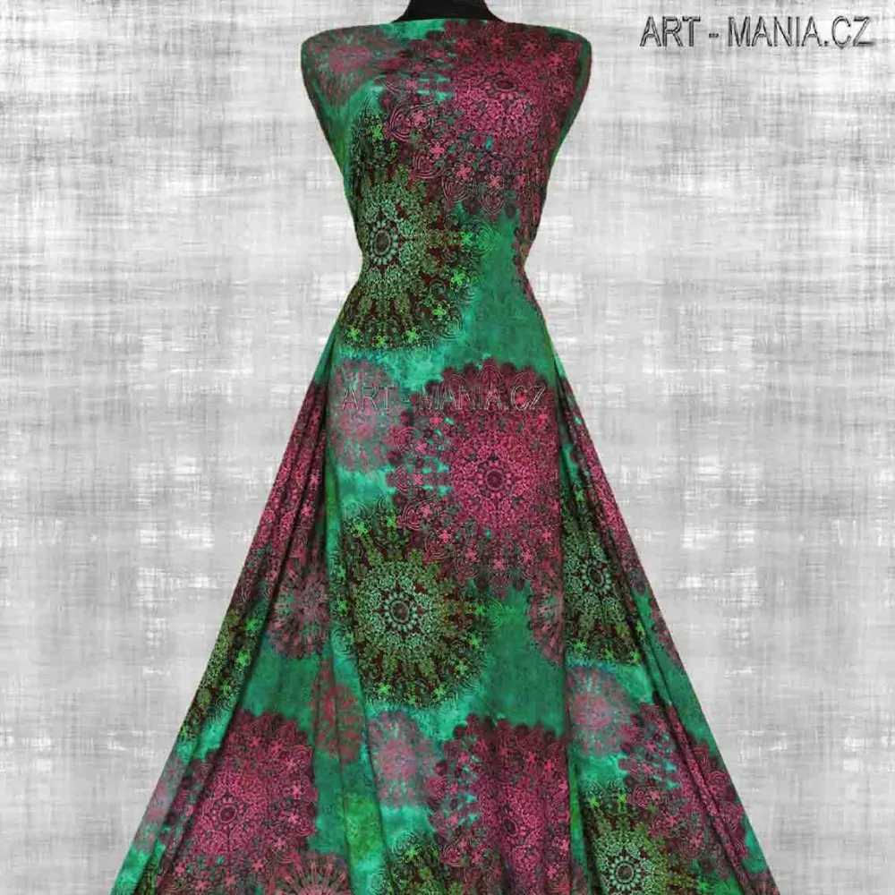 501002C Jednolícní úplet viskóza/elastan, šíře 170cm, gramáž 230g/m2, DIGITÁLNÍ TISK