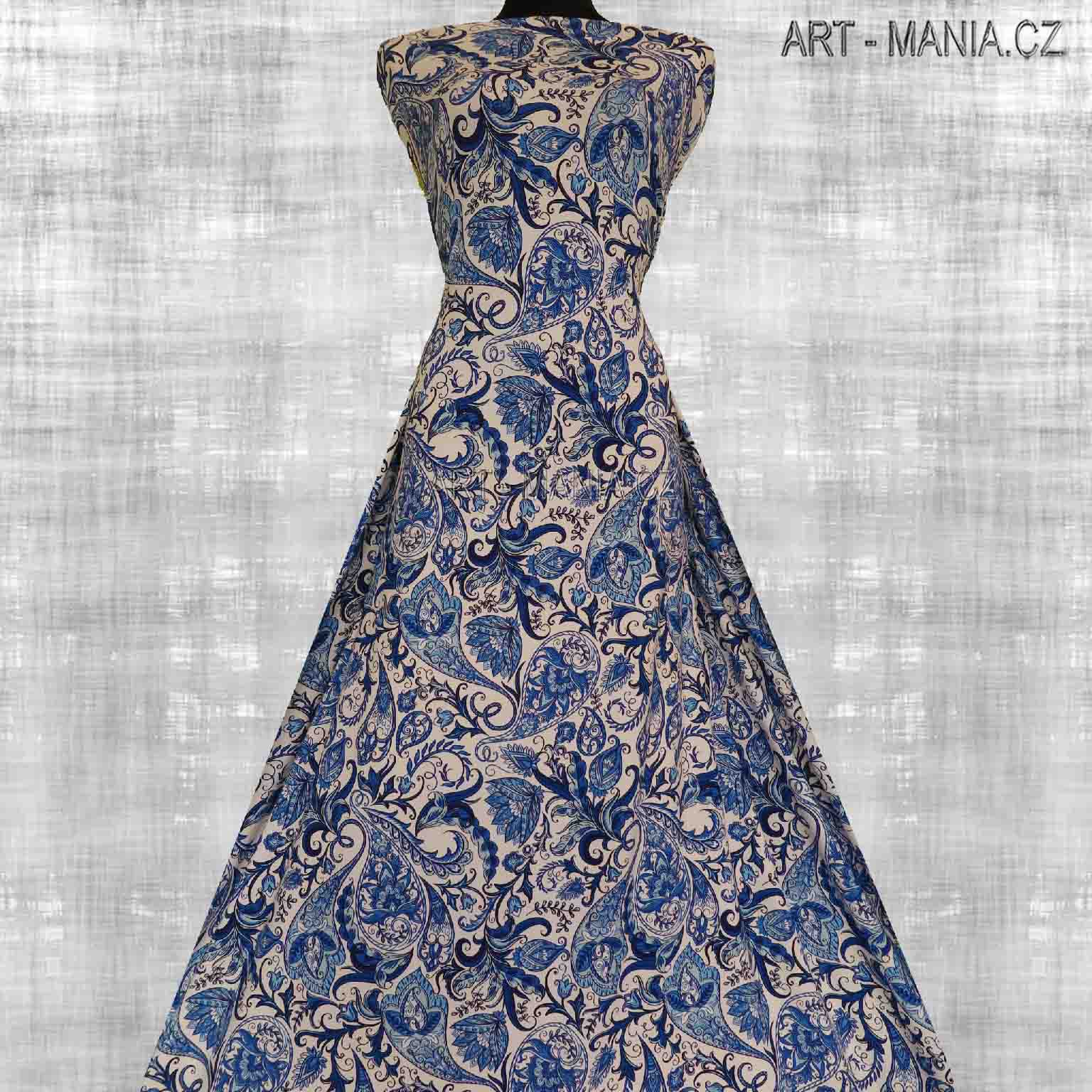 505001B Jednolícní úplet viskóza/elastan, šíře 170cm, gramáž 230g/m2, DIGITÁLNÍ TISK