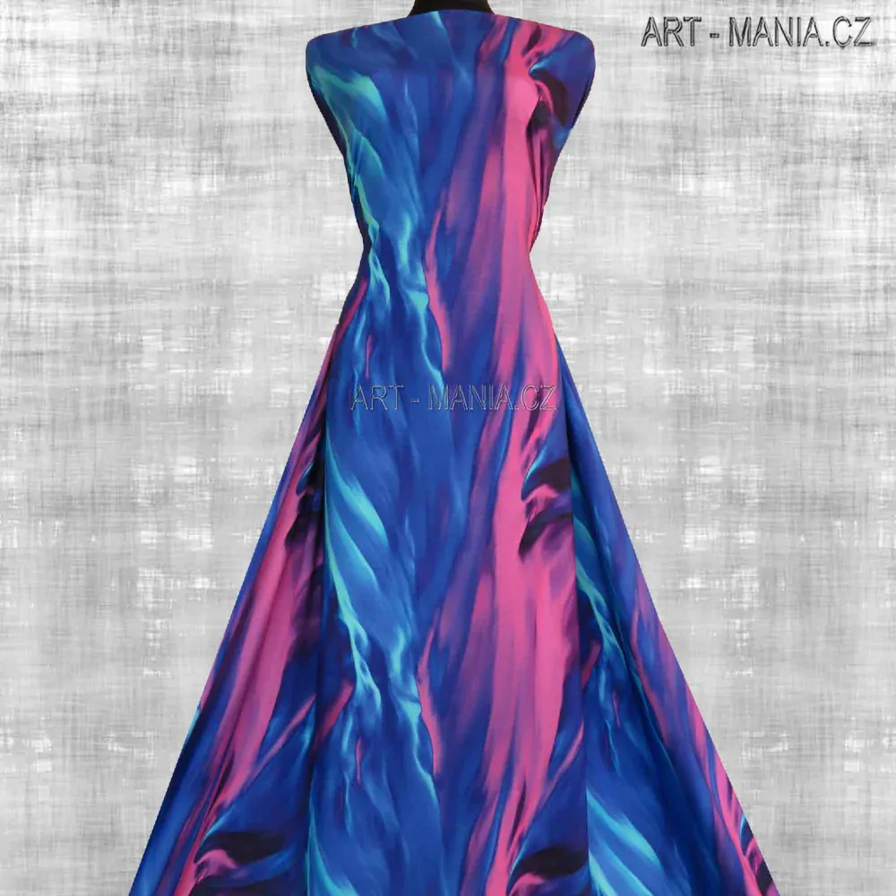 503001A Jednolícní úplet viskóza/elastan, šíře 167cm, gramáž 230g/m2, DIGITÁLNÍ TISK