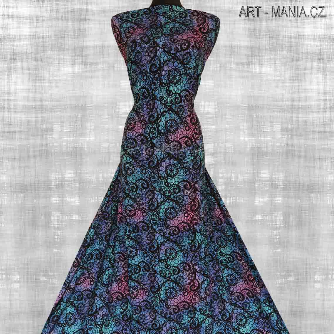 505003A Jednolícní úplet viskóza/elastan, šíře 170cm, gramáž 230g/m2, DIGITÁLNÍ TISK