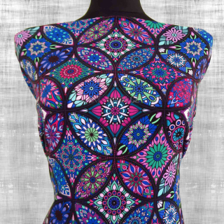 506004A Jednolícní úplet viskóza/elastan, šíře 170cm, gramáž 230g/m2, DIGITÁLNÍ TISK