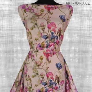 525017B Jednolícní úplet viskóza/elastan, šíře 170cm, gramáž 230g/m2, DIGITÁLNÍ TISK