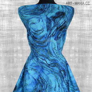 503009D Jednolícní úplet viskóza/elastan, šíře 170cm, gramáž 230g/m2, DIGITÁLNÍ TISK