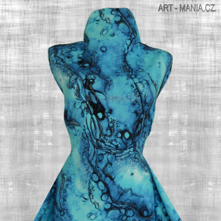 503008E TEPLÁKOVINA nepočesaná / šíře 173cm viskóza/bavlna/elastan, gramáž 300 g/m2 DIGITÁLNÍ TISK