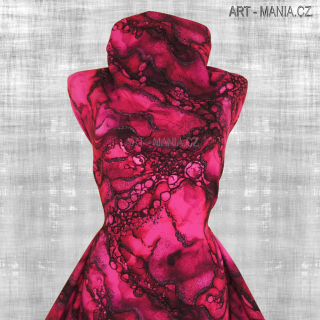 503010C TEPLÁKOVINA nepočesaná / šíře 173cm viskóza/bavlna/elastan, gramáž 300 g/m2 DIGITÁLNÍ TISK