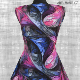 502004A Jednolícní úplet viskóza/elastan, šíře 170cm, gramáž 230g/m2, DIGITÁLNÍ TISK