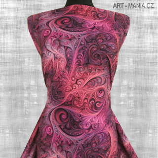 502006B Jednolícní úplet viskóza/elastan, šíře 170cm, gramáž 230g/m2, DIGITÁLNÍ TISK
