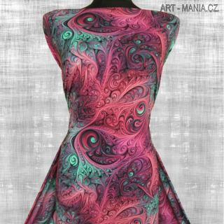 502006C Jednolícní úplet viskóza/elastan, šíře 170cm, gramáž 230g/m2, DIGITÁLNÍ TISK