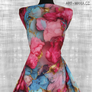 504003A Jednolícní úplet viskóza/elastan, šíře 170cm, gramáž 230g/m2, DIGITÁLNÍ TISK