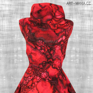 503010F TEPLÁKOVINA nepočesaná / šíře 173cm viskóza/bavlna/elastan, gramáž 300 g/m2 DIGITÁLNÍ TISK