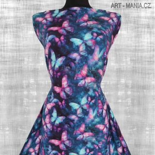 532004A Jednolícní úplet viskóza/elastan, šíře 170cm, gramáž 230g/m2, DIGITÁLNÍ TISK
