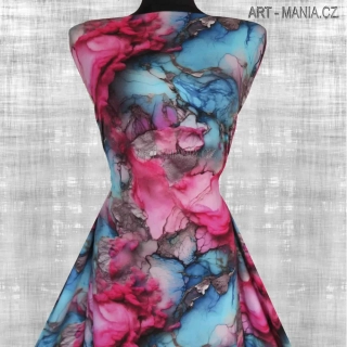 504004B Jednolícní úplet viskóza/elastan, šíře 170cm, gramáž 230g/m2, DIGITÁLNÍ TISK