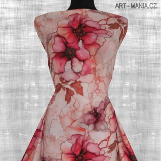 525029A Jednolícní úplet viskóza/elastan, šíře 170cm, gramáž 230g/m2, DIGITÁLNÍ TISK