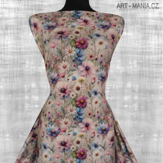 525031A Jednolícní úplet viskóza/elastan, šíře 170cm, gramáž 230g/m2, DIGITÁLNÍ TISK