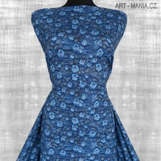 509003A Jednolícní úplet viskóza/elastan, šíře 170cm, gramáž 230g/m2, DIGITÁLNÍ TISK