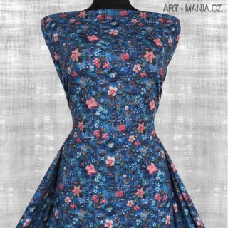 509004B Jednolícní úplet viskóza/elastan, šíře 170cm, gramáž 230g/m2, DIGITÁLNÍ TISK