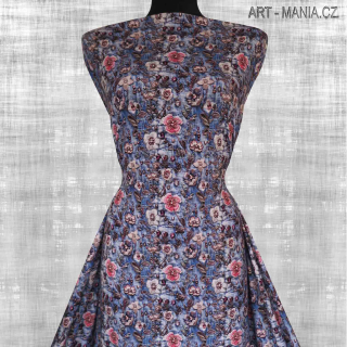 509002B Jednolícní úplet viskóza/elastan, šíře 170cm, gramáž 230g/m2, DIGITÁLNÍ TISK