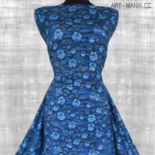 509003B Jednolícní úplet viskóza/elastan, šíře 170cm, gramáž 230g/m2, DIGITÁLNÍ TISK