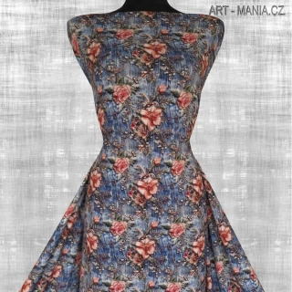 509008A Jednolícní úplet viskóza/elastan, šíře 170cm, gramáž 230g/m2, DIGITÁLNÍ TISK