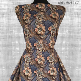 509009A Jednolícní úplet viskóza/elastan, šíře 170cm, gramáž 230g/m2, DIGITÁLNÍ TISK