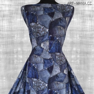 509012C Jednolícní úplet viskóza/elastan, šíře 170cm, gramáž 230g/m2, DIGITÁLNÍ TISK