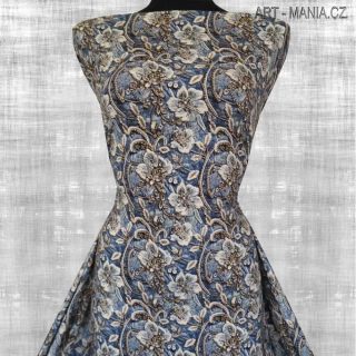 509007A Jednolícní úplet viskóza/elastan, šíře 170cm, gramáž 230g/m2, DIGITÁLNÍ TISK