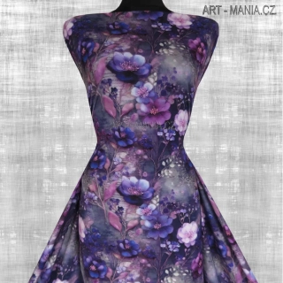 525099B Jednolícní úplet viskóza/elastan, šíře 167cm, gramáž 230g/m2, DIGITÁLNÍ TISK