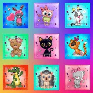 446002A Saténový bavlněný panel digitální tisk, velikost 30x30cm, gramáž 170g/m2 - SADA nejen na PEXESO