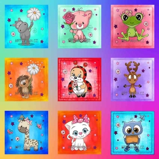 446003A Saténový bavlněný panel digitální tisk, velikost 30x30cm, gramáž 170g/m2 - SADA nejen na PEXESO