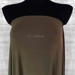 Jednolícní úplet viskóza/elastan, KHAKI/KHAKI, šíře 160cm, gramáž 220g/m2