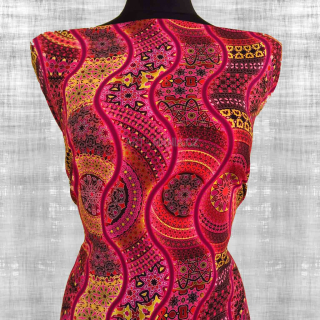 506010A Jednolícní úplet viskóza/elastan, šíře 160cm, gramáž 220g/m2, DIGITÁLNÍ TISK