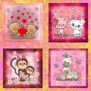 446007A SADA PANELŮ BAVLNĚNÝ SATÉN digitální tisk, velikost 28x28cm, gramáž 170g/m2