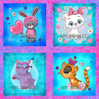 446009A SADA PANELŮ BAVLNĚNÝ SATÉN digitální tisk, velikost 28x28cm, gramáž 170g/m2